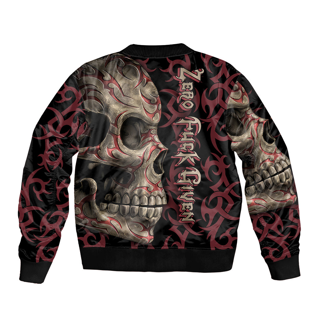 Multicolor skull bomber jacket with ribbed cuffs and hem, black zipper front