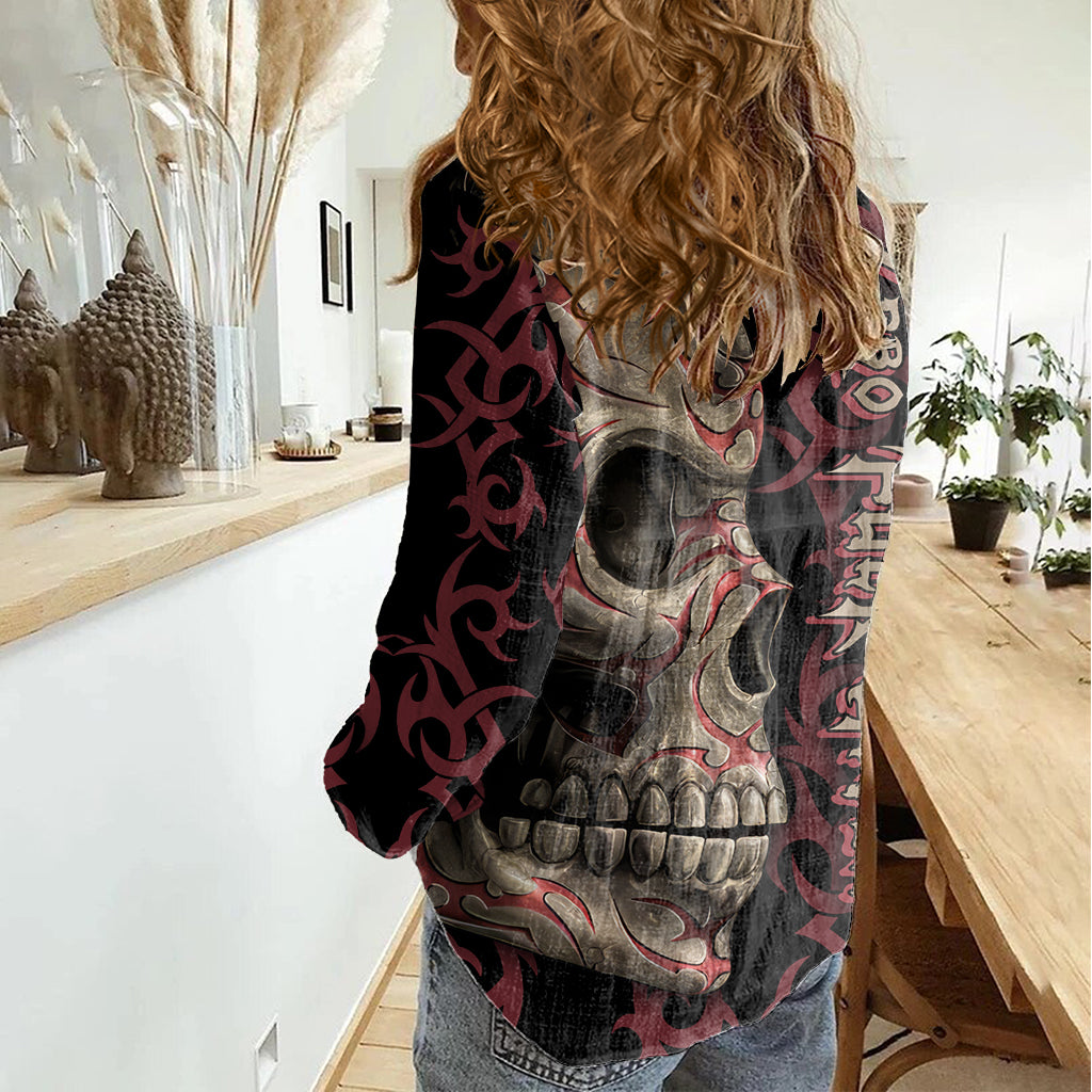 Zero F Given Skull Women Casual Shirt - Wonder Print Shop