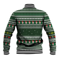 Sloth Christmas Baseball Jacket with Santa Hat, Presents, and Festive Pattern - Wonder Print Shop