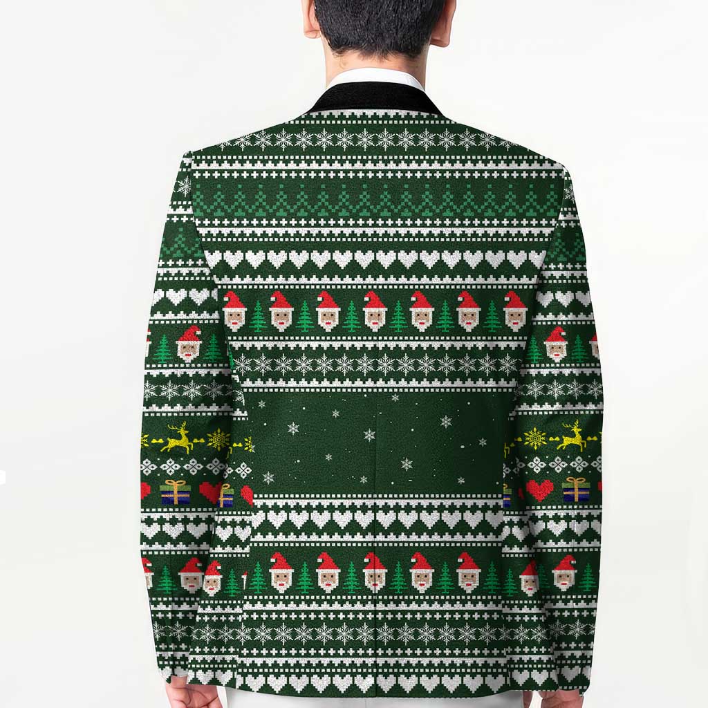 Sloth Christmas Blazer with Santa Hat, Presents, and Festive Pattern - Wonder Print Shop