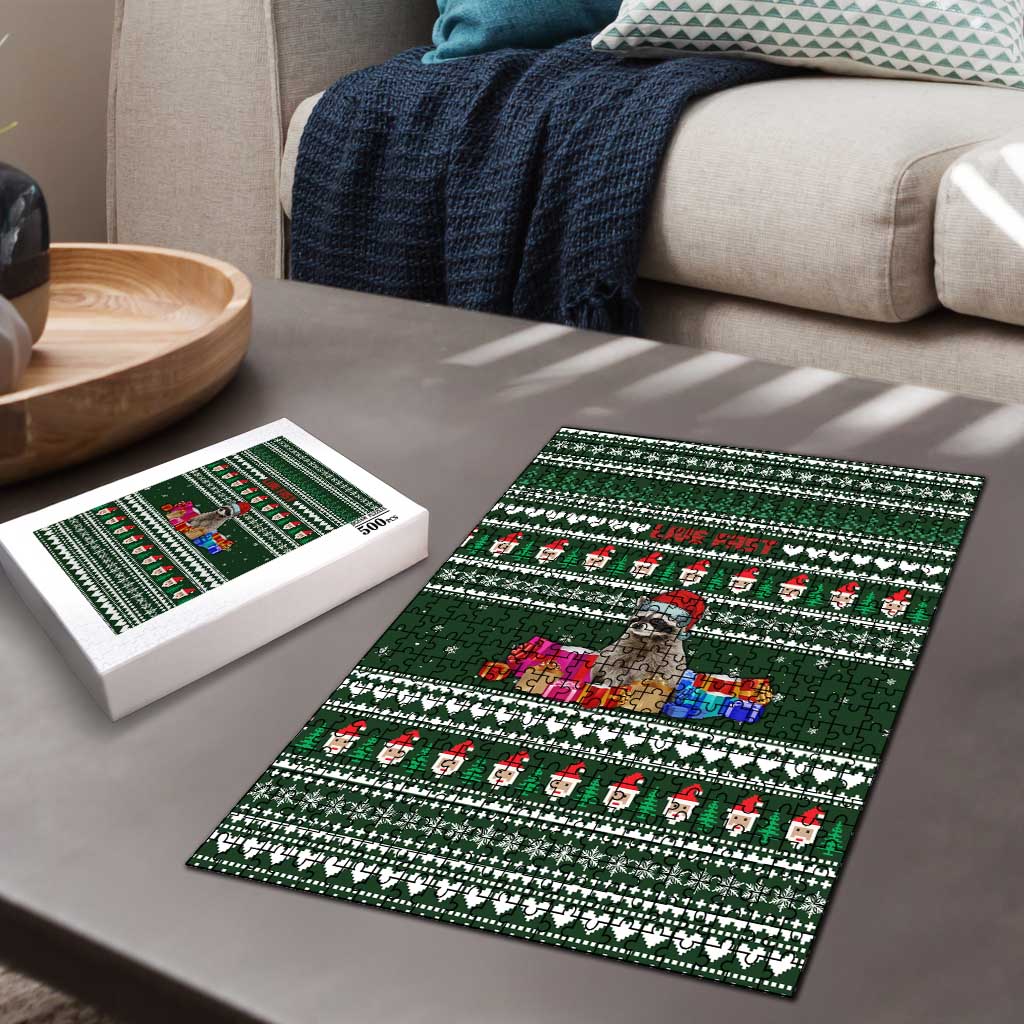 Sloth Christmas Puzzle with Santa Hat, Presents, and Festive Pattern - Wonder Print Shop
