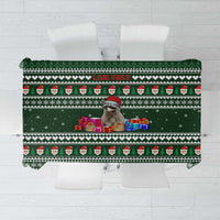 Sloth Christmas Tablecloth with Santa Hat, Presents, and Festive Pattern - Wonder Print Shop