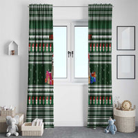 Sloth Christmas Window Curtain with Santa Hat, Presents, and Festive Pattern - Wonder Print Shop