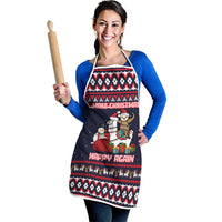 Llama and Snowman Apron with Gifts and Nordic Pattern - Wonder Print Shop