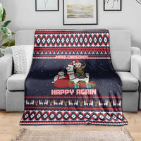 Llama and Snowman Blanket with Gifts and Nordic Pattern - Wonder Print Shop