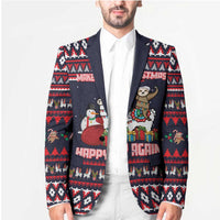 Llama and Snowman Blazer with Gifts and Nordic Pattern - Wonder Print Shop