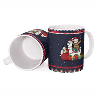 Llama and Snowman Ceramic Mug with Gifts and Nordic Pattern - Wonder Print Shop