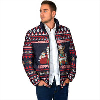Llama and Snowman Padded Jacket with Gifts and Nordic Pattern - Wonder Print Shop