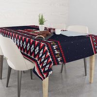 Llama and Snowman Tablecloth with Gifts and Nordic Pattern - Wonder Print Shop