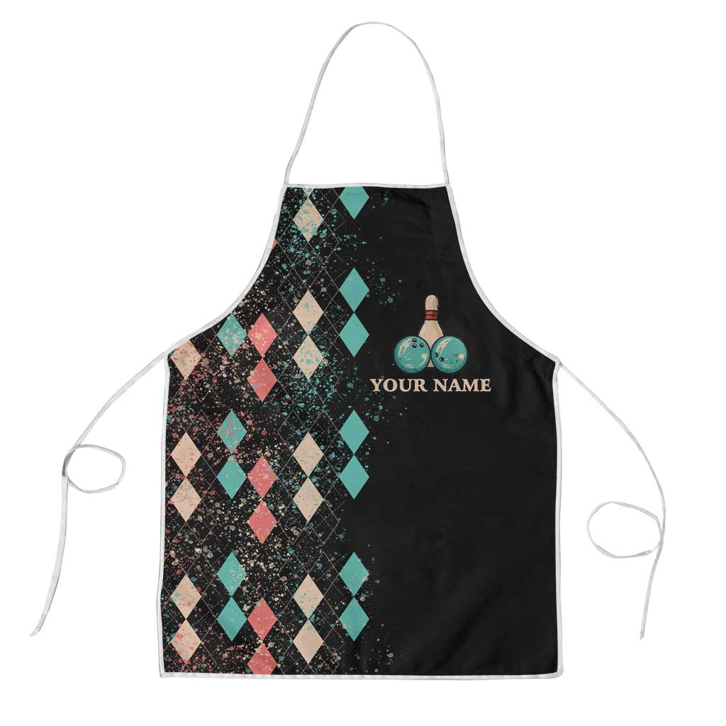 Custom Bowling Balls Apron with Does This Shirt Make My Balls Look Big Quote and Retro Argyle Pattern - Wonder Print Shop