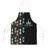 Custom Bowling Balls Apron with Does This Shirt Make My Balls Look Big Quote and Retro Argyle Pattern - Wonder Print Shop
