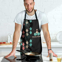 Custom Bowling Balls Apron with Does This Shirt Make My Balls Look Big Quote and Retro Argyle Pattern - Wonder Print Shop