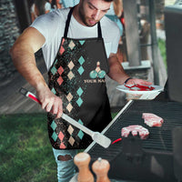 Custom Bowling Balls Apron with Does This Shirt Make My Balls Look Big Quote and Retro Argyle Pattern - Wonder Print Shop