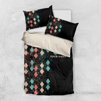 Custom Bowling Balls Bedding Set with Does This Shirt Make My Balls Look Big Quote and Retro Argyle Pattern - Wonder Print Shop