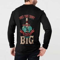Custom Bowling Balls Button Sweatshirt with Does This Shirt Make My Balls Look Big Quote and Retro Argyle Pattern - Wonder Print Shop