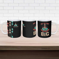 Custom Bowling Balls Ceramic Mug with Does This Shirt Make My Balls Look Big Quote and Retro Argyle Pattern - Wonder Print Shop