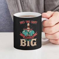 Custom Bowling Balls Ceramic Mug with Does This Shirt Make My Balls Look Big Quote and Retro Argyle Pattern - Wonder Print Shop