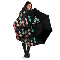 Custom Bowling Balls Umbrella with Does This Shirt Make My Balls Look Big Quote and Retro Argyle Pattern - Wonder Print Shop