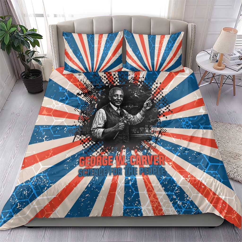George Washington Carver Bedding Set with Science Teaching Scene, Education Is the Key Quote - Wonder Print Shop