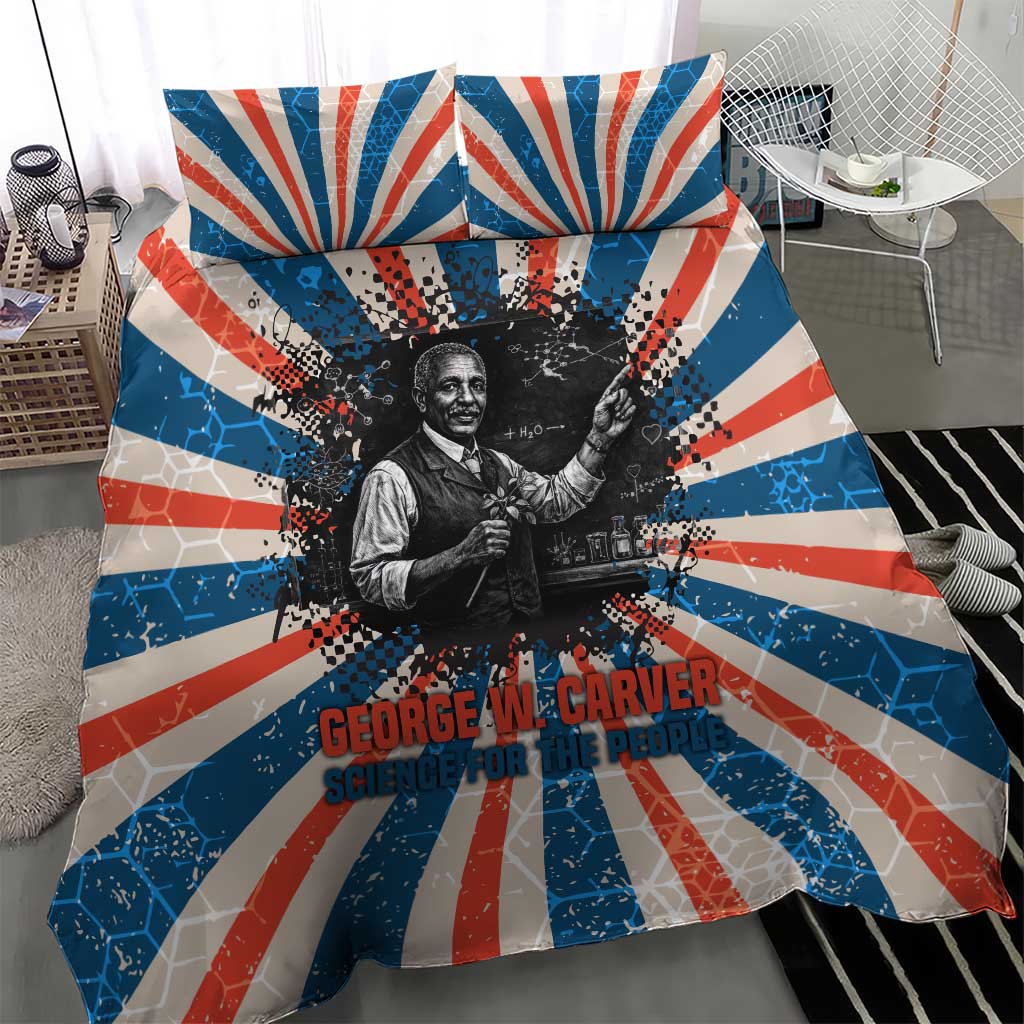 George Washington Carver Bedding Set with Science Teaching Scene, Education Is the Key Quote - Wonder Print Shop