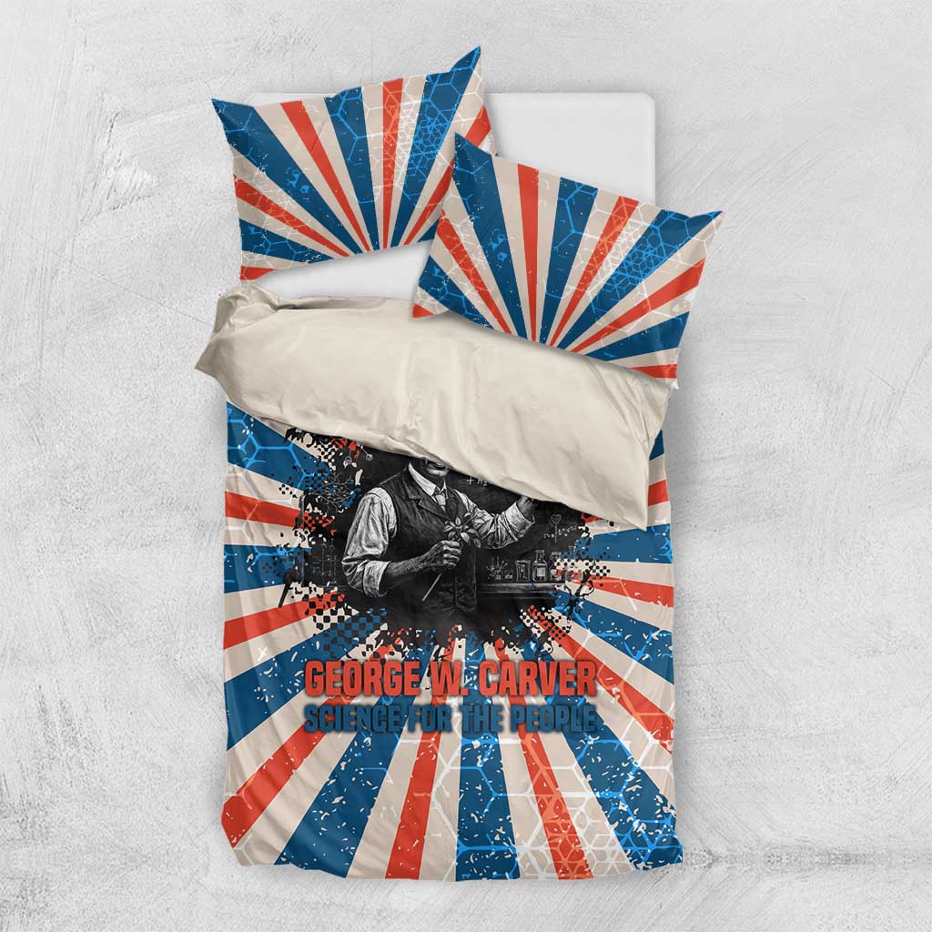 George Washington Carver Bedding Set with Science Teaching Scene, Education Is the Key Quote - Wonder Print Shop