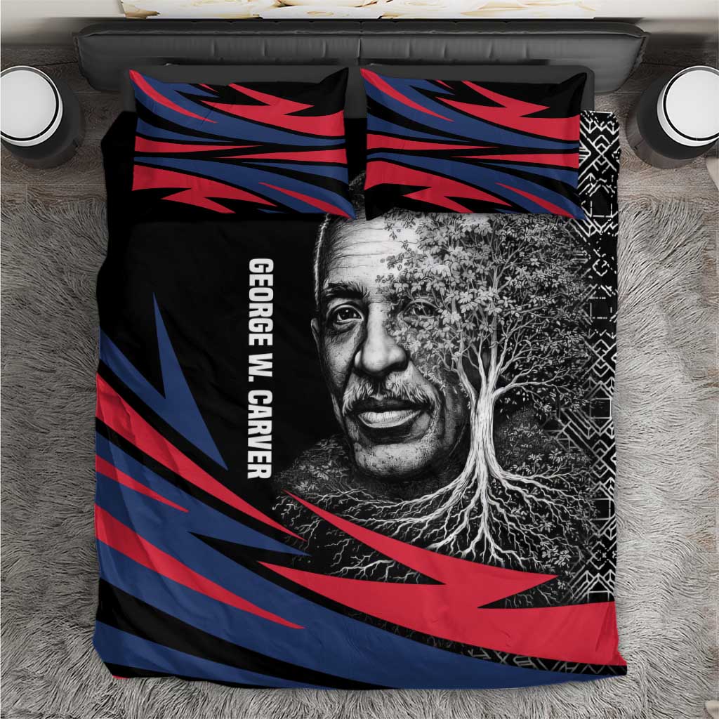 George Washington Carver Bedding Set with Tree Portrait Illustration, Nature Is the Greatest Teacher Quote - Wonder Print Shop