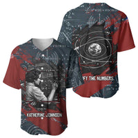Katherine Johnson Baseball Jersey with Chalkboard Math Scene, Verify the Numbers Quote and Space Orbit - Wonder Print Shop