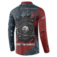 Katherine Johnson Button Sweatshirt with Chalkboard Math Scene, Verify the Numbers Quote and Space Orbit