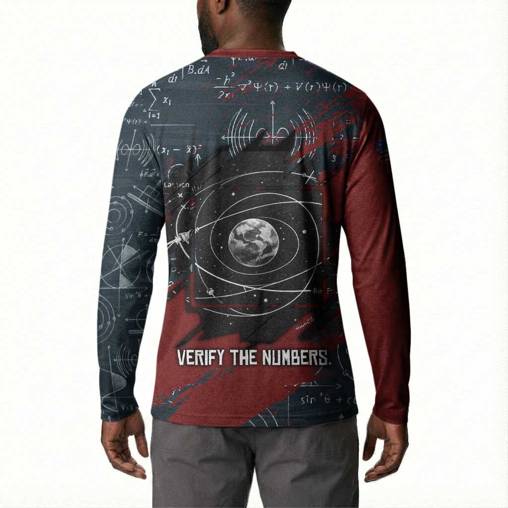 Katherine Johnson Button Sweatshirt with Chalkboard Math Scene, Verify the Numbers Quote and Space Orbit