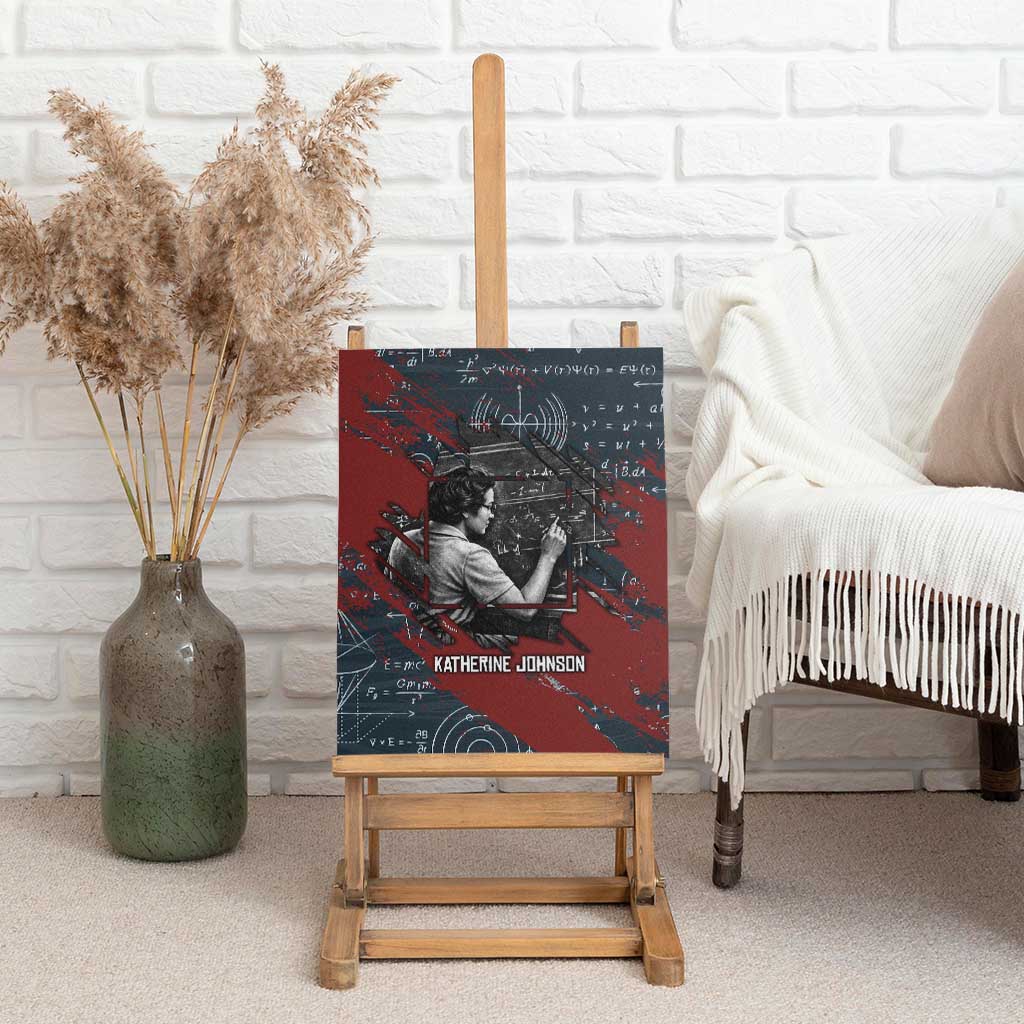 Katherine Johnson Canvas Wall Art with Chalkboard Math Scene, Verify the Numbers Quote and Space Orbit - Wonder Print Shop