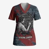 Katherine Johnson Scrub Top with Chalkboard Math Scene, Verify the Numbers Quote and Space Orbit - Wonder Print Shop