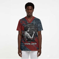 Katherine Johnson Scrub Top with Chalkboard Math Scene, Verify the Numbers Quote and Space Orbit - Wonder Print Shop
