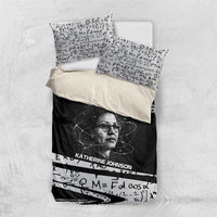 Katherine Johnson Bedding Set with Orbital Space Portrait, Historic NASA Launch Dates and Physics - Wonder Print Shop