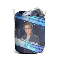 Katherine Johnson Laundry Basket with Galaxy Background, Hidden No More Quote and Rocket Brain Equation - Wonder Print Shop