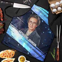Katherine Johnson Apron with Galaxy Background, Hidden No More Quote and Rocket Brain Equation - Wonder Print Shop