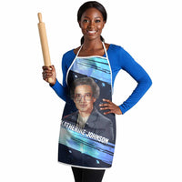 Katherine Johnson Apron with Galaxy Background, Hidden No More Quote and Rocket Brain Equation - Wonder Print Shop