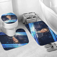 Katherine Johnson Bathroom Set with Galaxy Background, Hidden No More Quote and Rocket Brain Equation - Wonder Print Shop