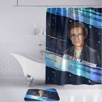 Katherine Johnson Bathroom Set with Galaxy Background, Hidden No More Quote and Rocket Brain Equation - Wonder Print Shop