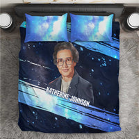 Katherine Johnson Bedding Set with Galaxy Background, Hidden No More Quote and Rocket Brain Equation - Wonder Print Shop