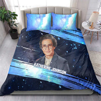 Katherine Johnson Bedding Set with Galaxy Background, Hidden No More Quote and Rocket Brain Equation - Wonder Print Shop