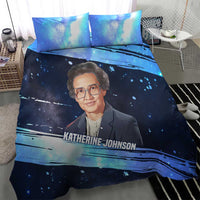 Katherine Johnson Bedding Set with Galaxy Background, Hidden No More Quote and Rocket Brain Equation - Wonder Print Shop