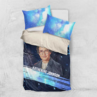 Katherine Johnson Bedding Set with Galaxy Background, Hidden No More Quote and Rocket Brain Equation - Wonder Print Shop