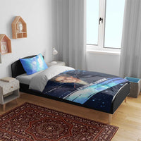 Katherine Johnson Bedding Set with Galaxy Background, Hidden No More Quote and Rocket Brain Equation - Wonder Print Shop