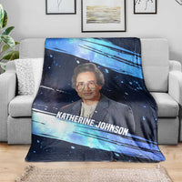 Katherine Johnson Blanket with Galaxy Background, Hidden No More Quote and Rocket Brain Equation - Wonder Print Shop