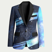 Katherine Johnson Blazer with Galaxy Background, Hidden No More Quote and Rocket Brain Equation - Wonder Print Shop