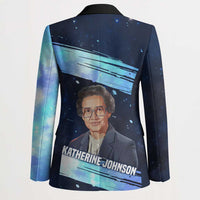 Katherine Johnson Blazer with Galaxy Background, Hidden No More Quote and Rocket Brain Equation - Wonder Print Shop