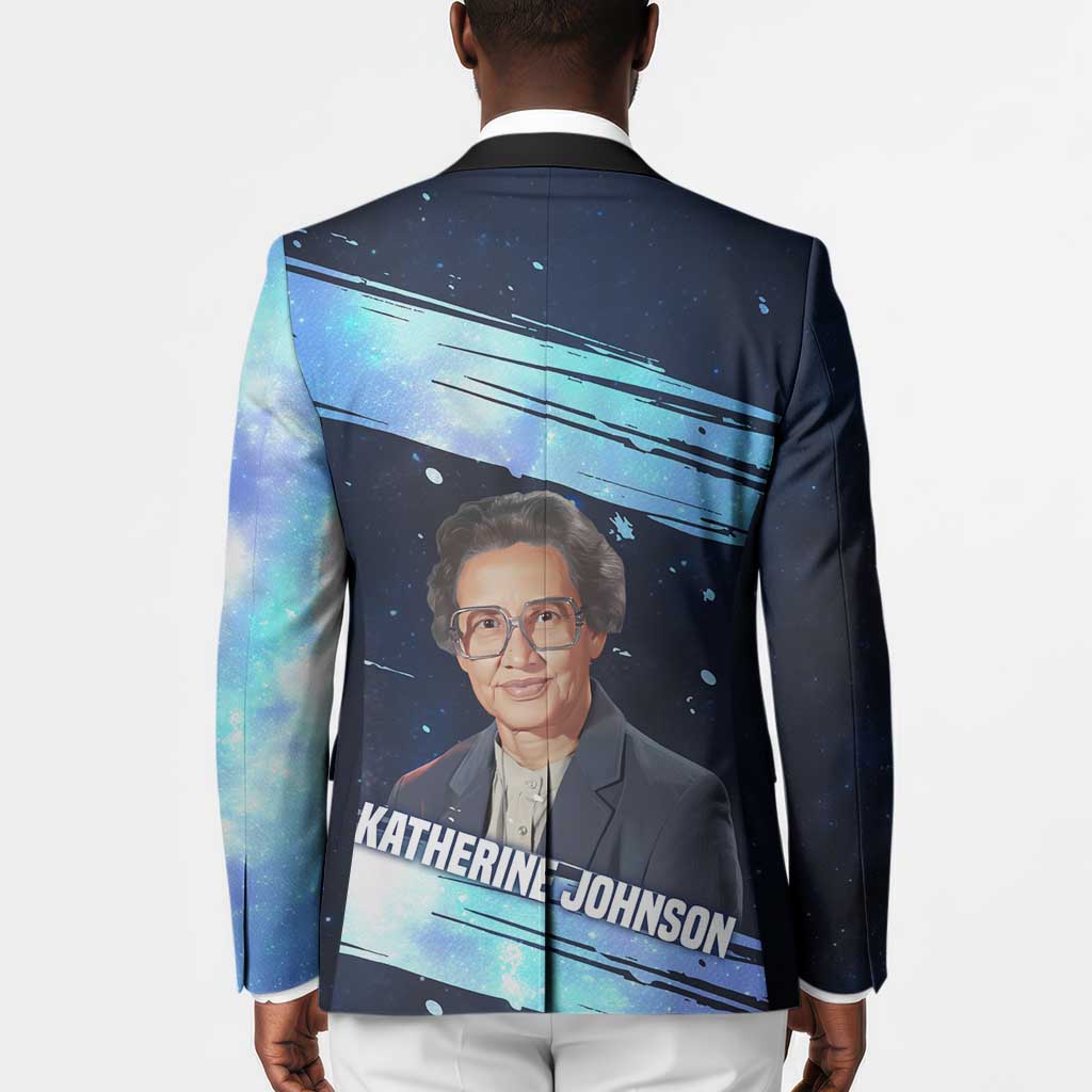 Katherine Johnson Blazer with Galaxy Background, Hidden No More Quote and Rocket Brain Equation - Wonder Print Shop