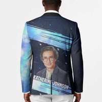 Katherine Johnson Blazer with Galaxy Background, Hidden No More Quote and Rocket Brain Equation - Wonder Print Shop