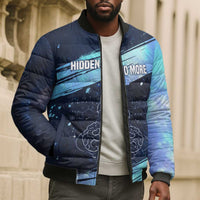 Katherine Johnson Bomber Puffer Jacket with Galaxy Background, Hidden No More Quote and Rocket Brain Equation - Wonder Print Shop
