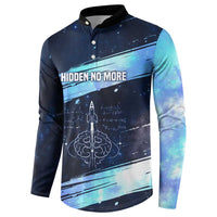 Katherine Johnson Button Sweatshirt with Galaxy Background, Hidden No More Quote and Rocket Brain Equation